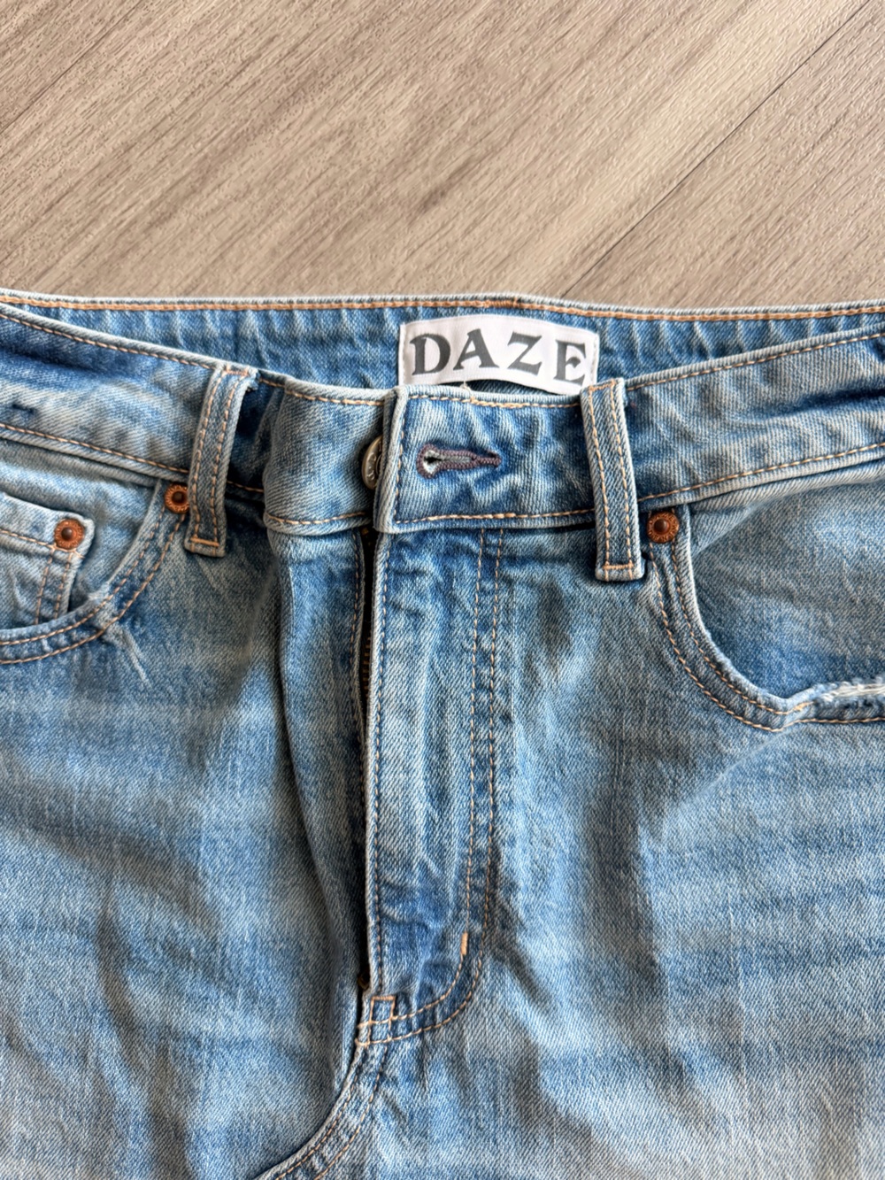 DAZE Light Blue Denim Skirt-Style Jean Shorts - Picture 2 of 4